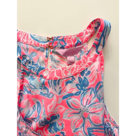 Lilly Pulitzer Womens Pink Sun Ray Siren Print Tassels Selina Crop Top Size 0 - Picture 4 of 6